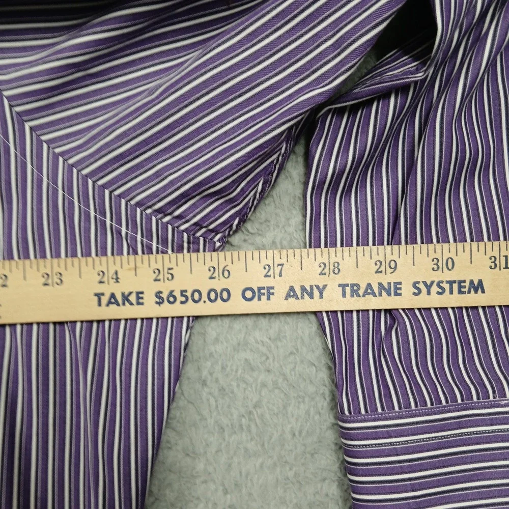 Polo Ralph Lauren Durham Classic Fit‎ Men's 16.5 34/35 Dress Shirt Purple Stripe